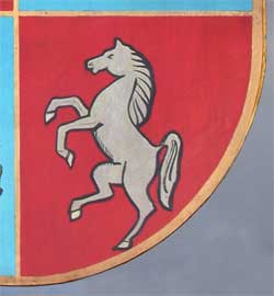 White horse of Kent detail on the Hever village sign