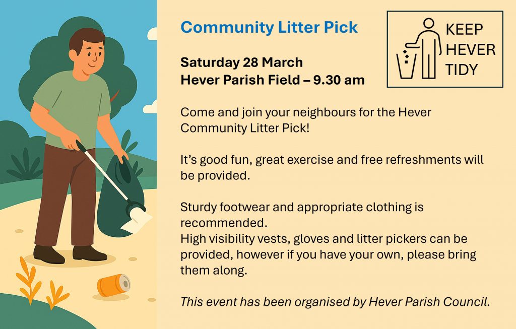 Community Litter Pick, Spring 2026, event flyer