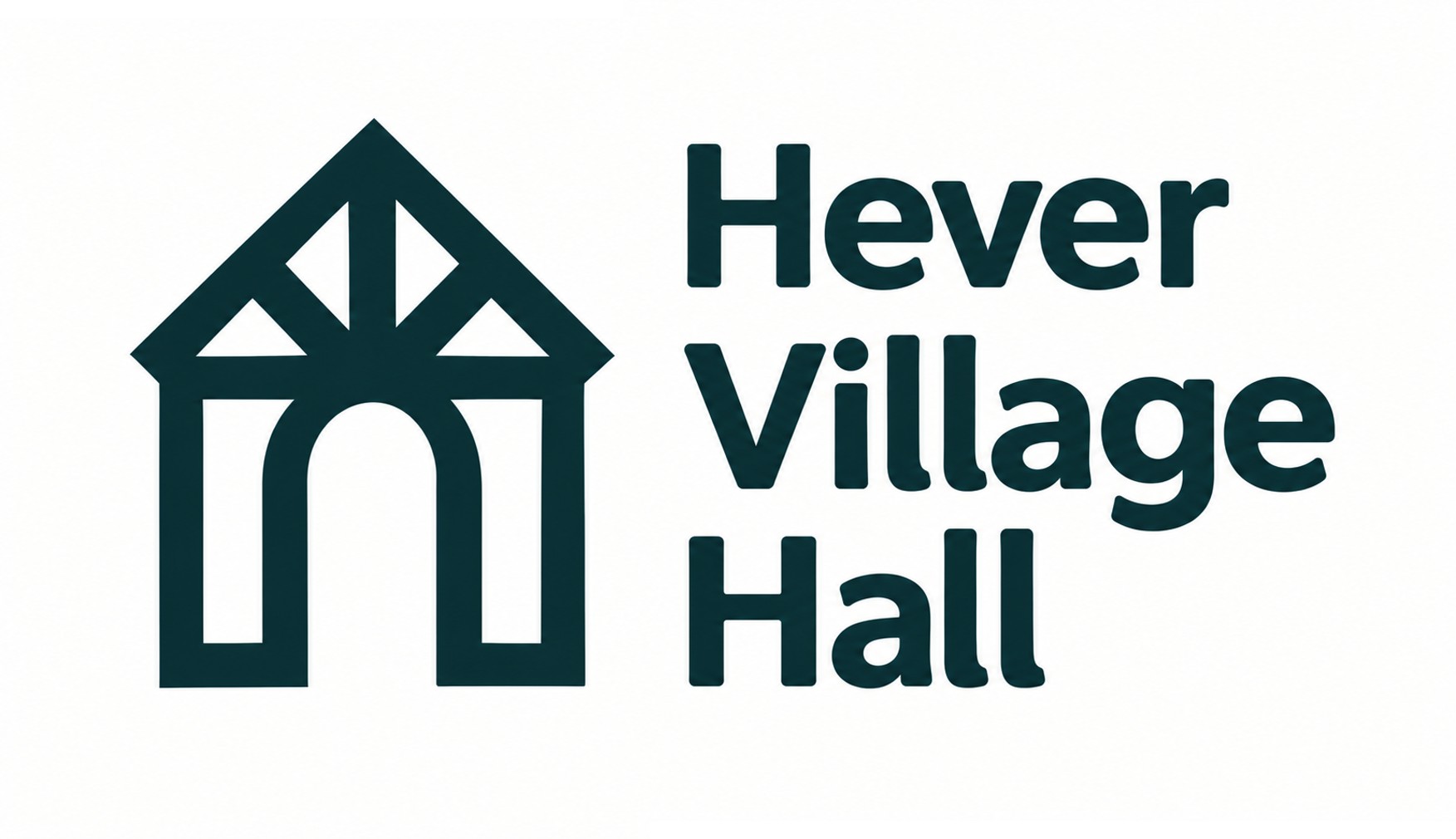 Hever Village Hall logo: an outline of a timber-framed hall beside the words Hever Village Hall